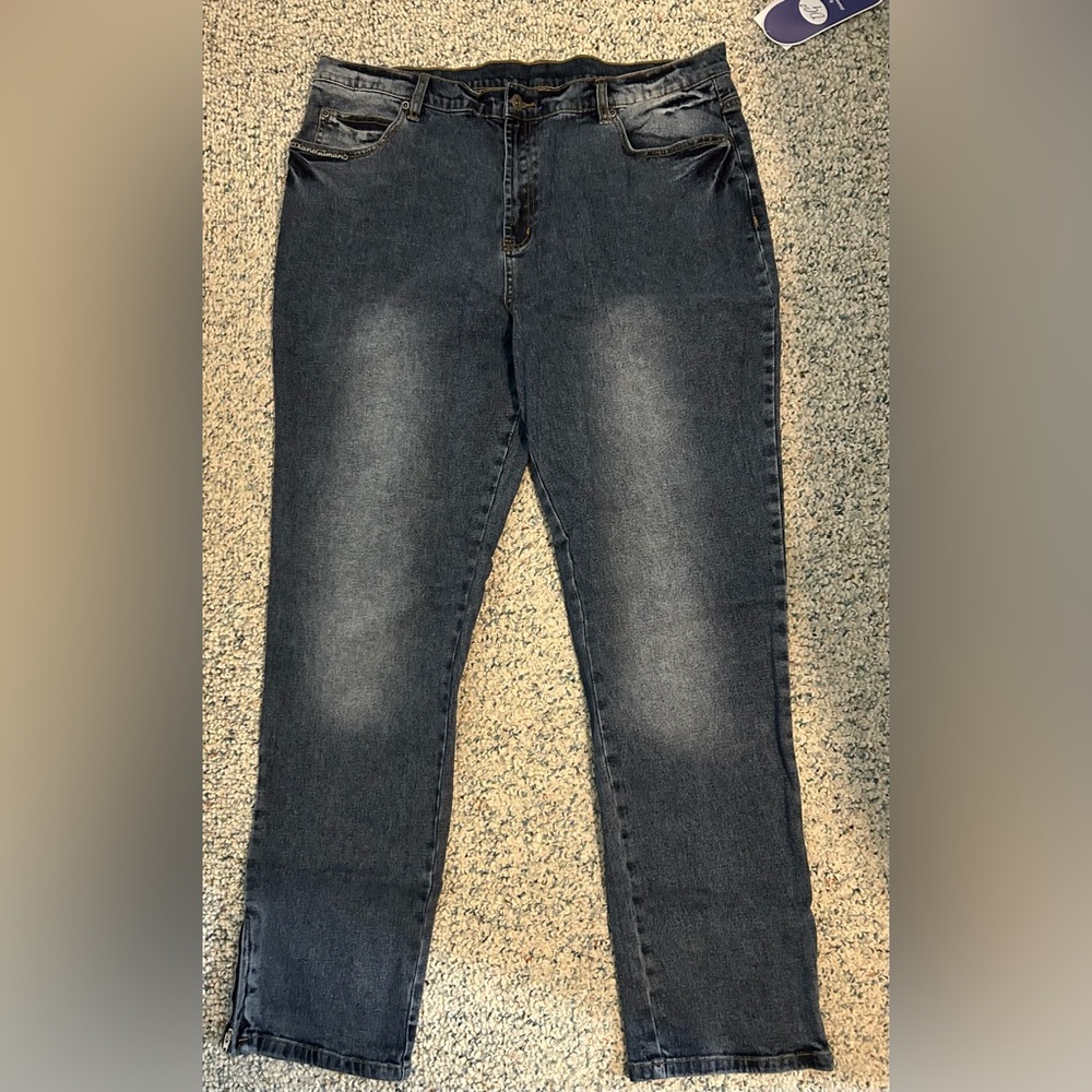 Diane Gilman DG2 Medium Blue Denim Jeans Size 16